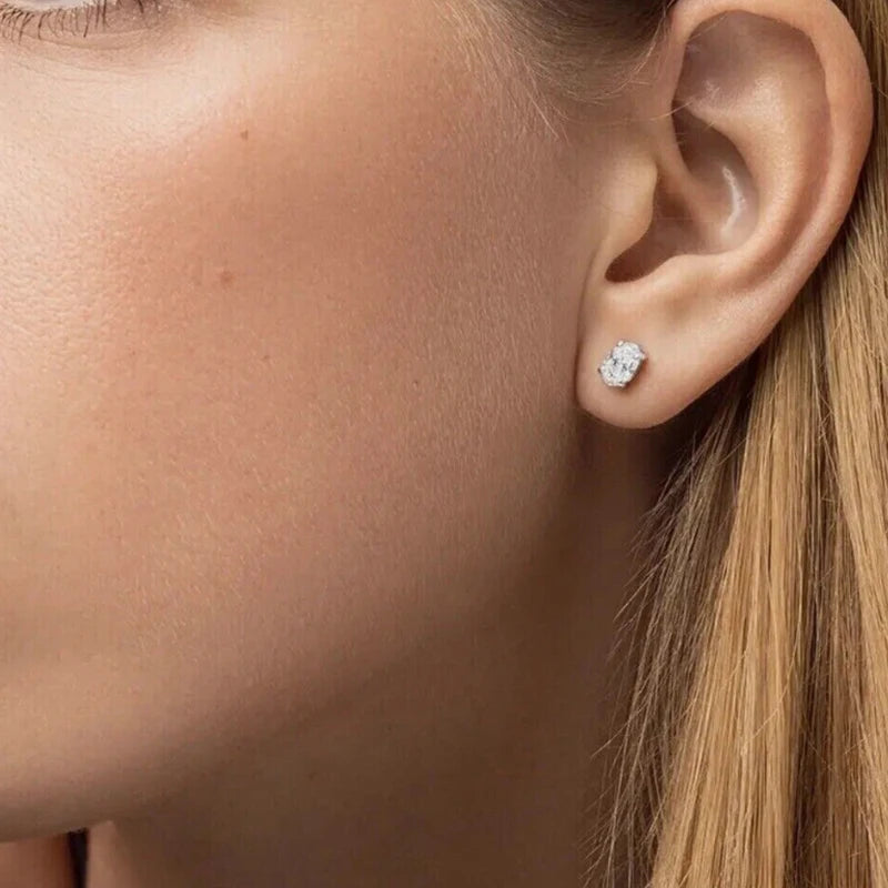 Oval Cut Diamond Earrings Lab-Grown Diamond To Carat