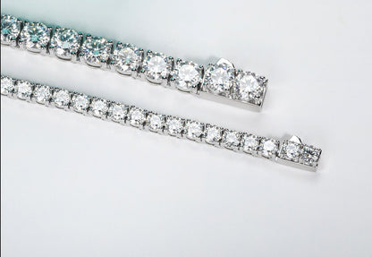 Genuine Moissanite Diamond Tennis Chain Necklace. 6.50mm Gemstones