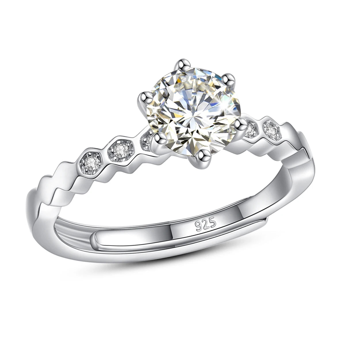 Shop Moissanite Engagement Rings. 1.0 Carat. D VVS1. Adjustable Size.