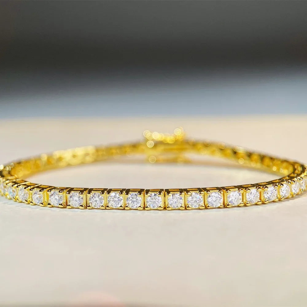 Luxury Moissanite Diamond Tennis Bracelets. 3mm. Genuine Moissanites.