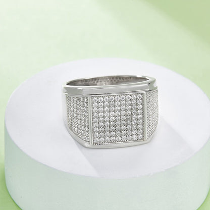 Bague en diamant Moissanite authentique de 1,0 carat pour homme.