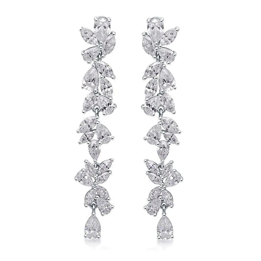 Elegant Diamond Earrings - Lab-Created Diamond. 14K White Gold