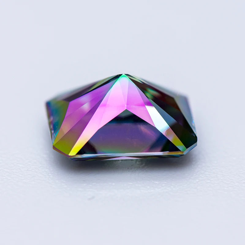 Loose Moissanite Gems. Rainbow Color. Radiant Cut. 0.50 To 5.0 Carat.