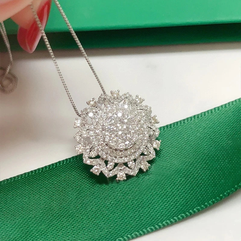Natural Diamond Pendant. 1.30 Carat. Diamond Jewelry.