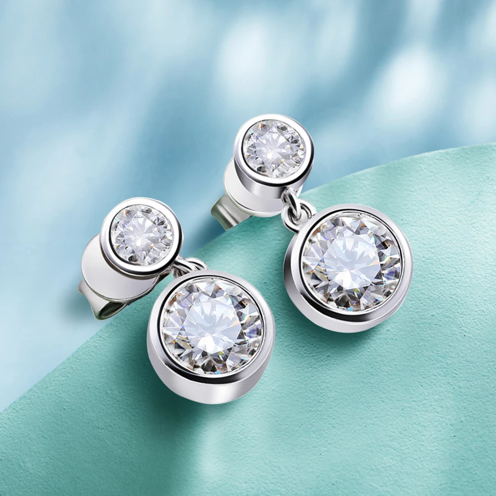 Stunning 2.6ct Moissanite Bubble Dangle Earrings for Women.
