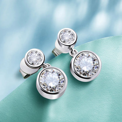 Stunning 2.6ct Moissanite Bubble Dangle Earrings for Women.
