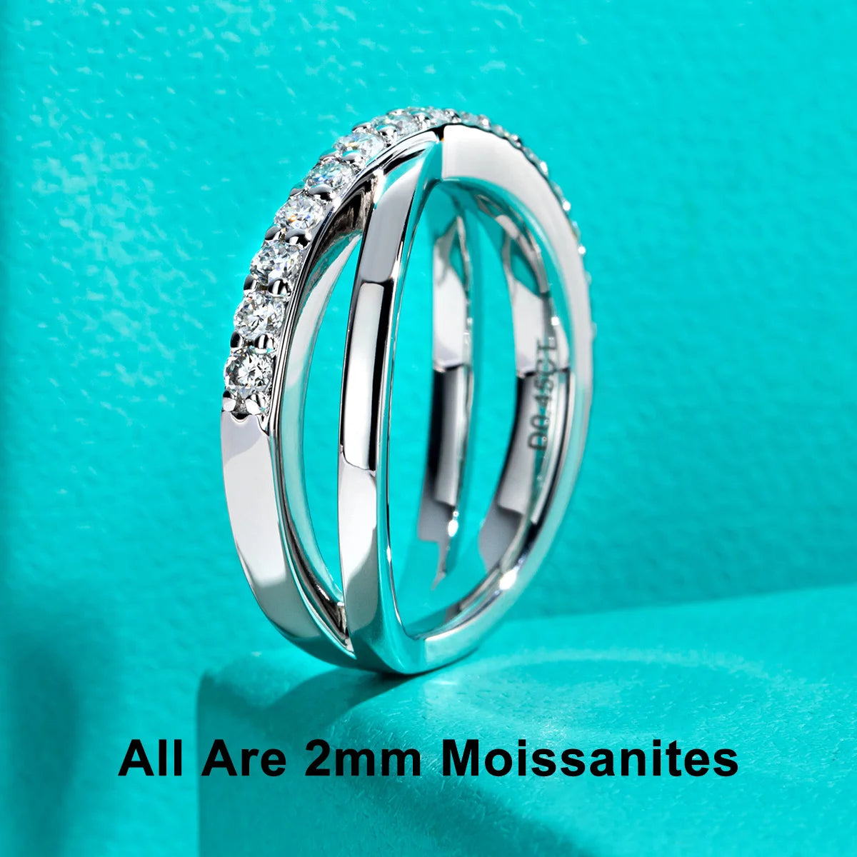 Elegant Moissanite Ring with 2mm Moissanite Stones
