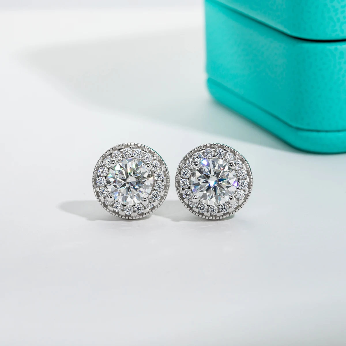 Moissanite Diamond Vintage Earrings. Total 2.40 Carat.