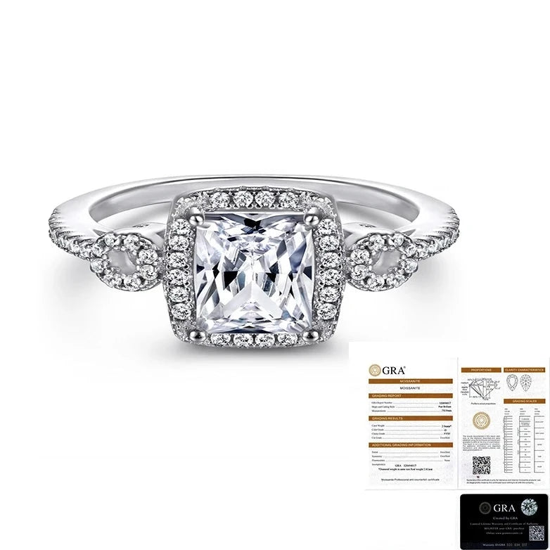 Shop Moissanite Rings For Women. 2.0 Carat. D VVS1.