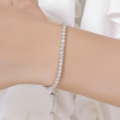 Bracelet de tennis en moissanite, 3 mm - Taille réglable.