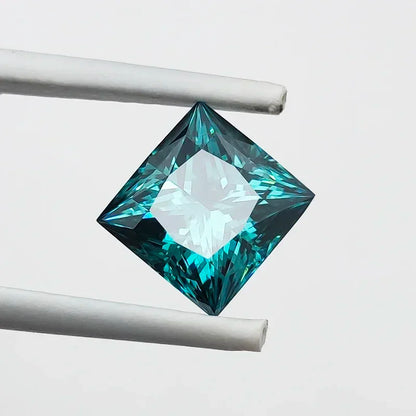 Moissanite Stone. Emerald Green Color. Princess Cut. 1.0 To 5.0 carat.