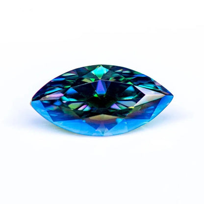 Moissanite Gemstone. Rainbow Green Color. Marquise Cut. 0.10 To 1.0 Carat.