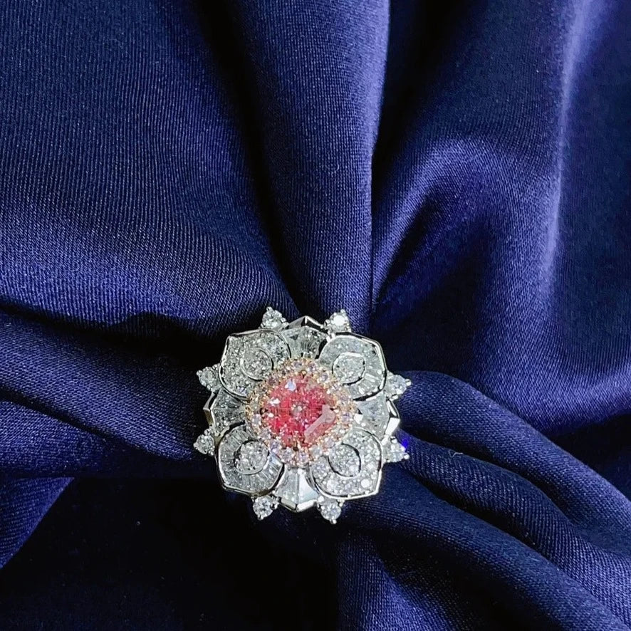1.0 Carat Fancy Light Brownish Pink Diamond Engagement Rings.