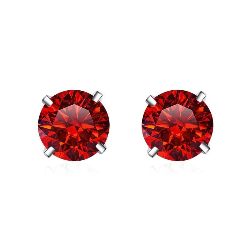 Shop Colored Moissanite Stud Earrings. 1.0 / 2.0 Carat. 18K Gold Plated Silver.