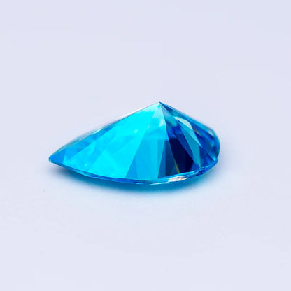 Loose Moissanite. Sea Blue Color. VVS1. Pear Cut. 0.50 To 5.0 Carat.