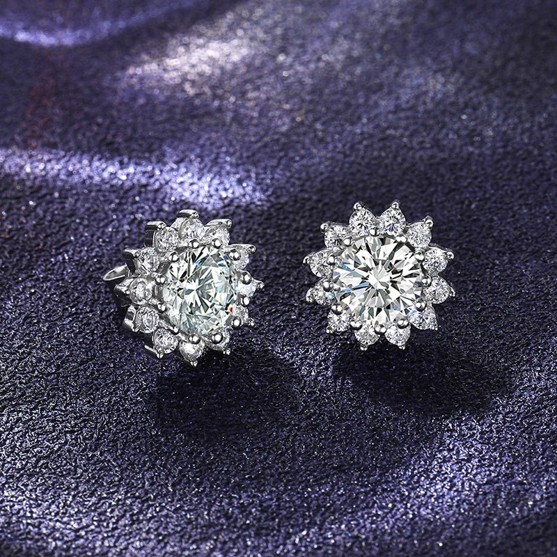 Certified Moissanite Stud Earrings. 1.0 - 2.0 Carat. D VVS1.