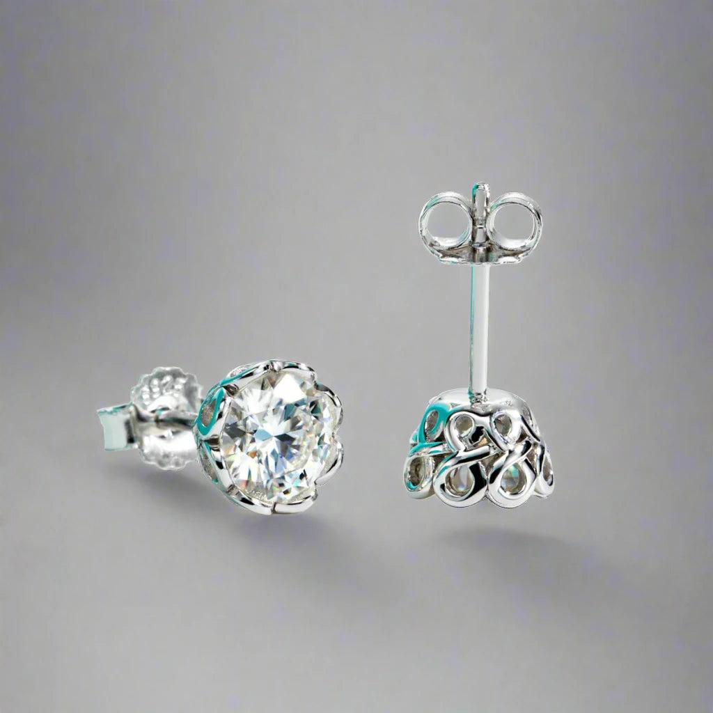 Elegant Moissanite Diamond Earrings - Total  Carat 2.0ct To 6.0ct.