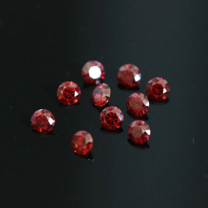 Colored Moissanite. 3mm 10Pcs. Blue, Pink, Yellow, Garnet, Green.