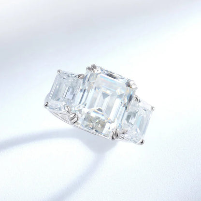 Shop Moissanite Engagement Rings. 12.0 Carat. Emerald Cut.