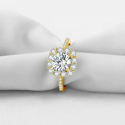 Luxury 1.20 Carat 10K Gold Engagement Rings. Genuine Moissanite.