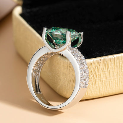 Luxury Green Moissanite Engagement Rings. 3.0 and 5.0 Carat.