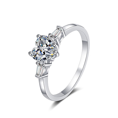 Full Moissanite Engagement Rings. Heart Shape. 1.20 Carat. D VVS1.