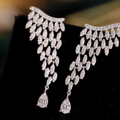 Luxury Diamond Earrings. 1.30 Carat. Natural Diamond Jewelry.