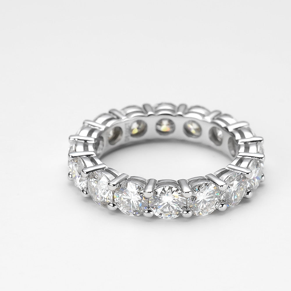 Fairtrade 9 carat yellow gold eternity ring with diamonds totalling 0.08ct