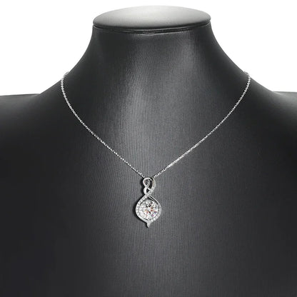 Moissanite Jewelry Set. Drop Earrings - Necklace. Total 15.0 Carat.