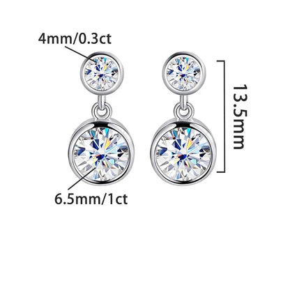 Stunning 2.6ct Moissanite Bubble Dangle Earrings for Women.
