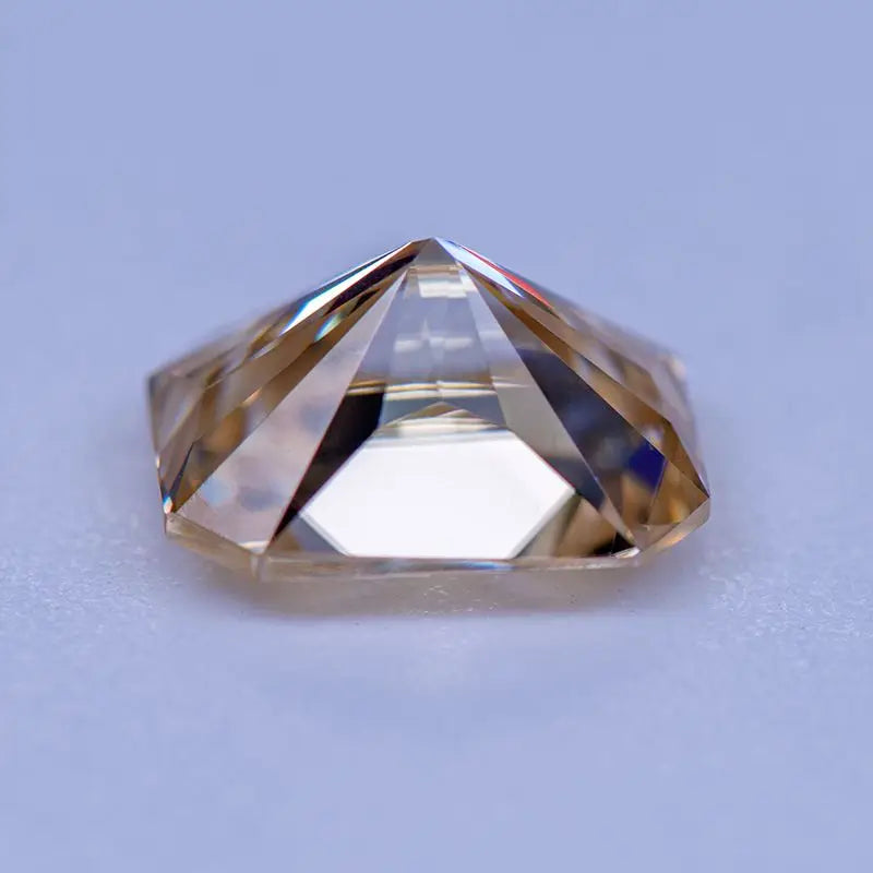 Loose Moissanite Gems. Tea Yellow Color. Radiant Cut. 3.0 Carat.