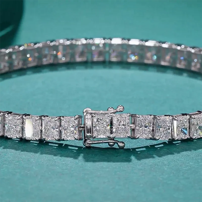 Diamond Tennis Bracelets. Radiant Cut - 3.5mm To 5mm. 14K White Gold.