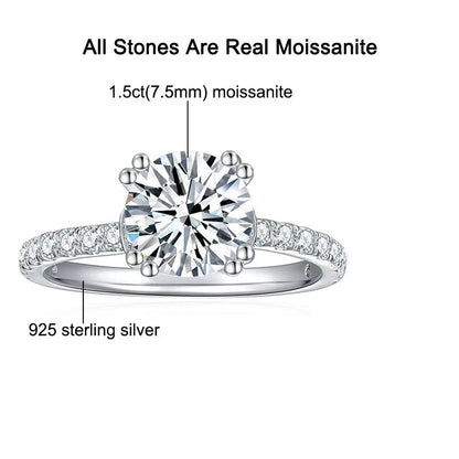 Moissanite Engagement Rings. All Stones Are Moissanite. 1.90 Carat.