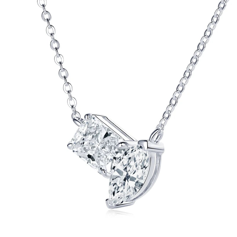 Radiant & Marquise Cut Moissanite Pendant Necklace - 3.0 Carat.
