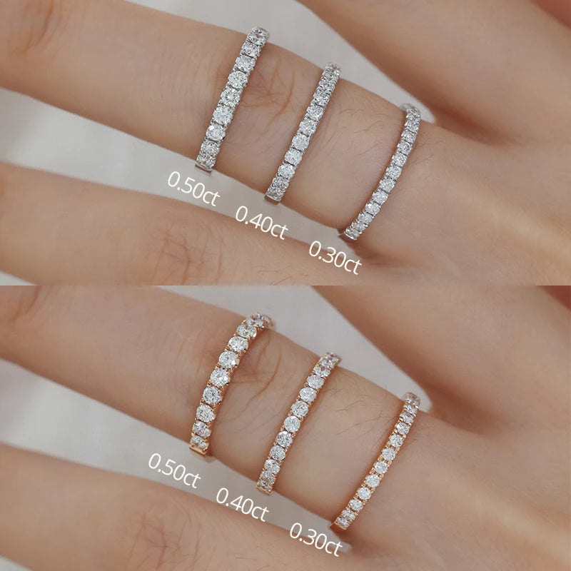 Half Eternity Diamond Ring in 18K White Gold.
