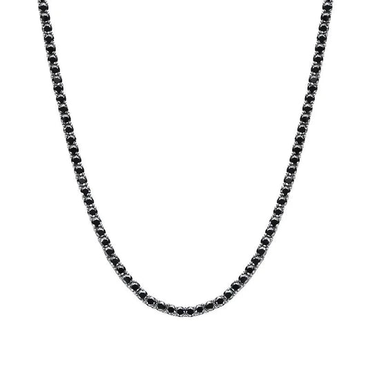 Black Moissanite Tennis Necklaces. 0.10 To 1.0 Carat Genuine Moissanite