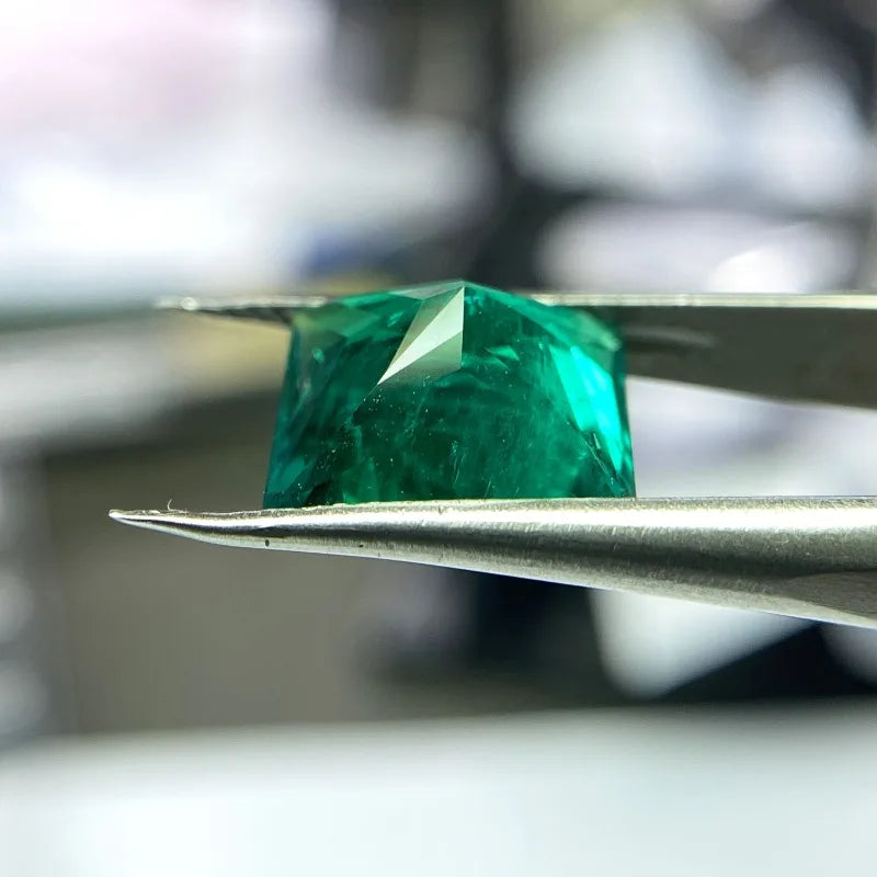 Loose Emerald Gemstones. Princess Cut. Lab-Grown Emerald. 5mm To 10mm.