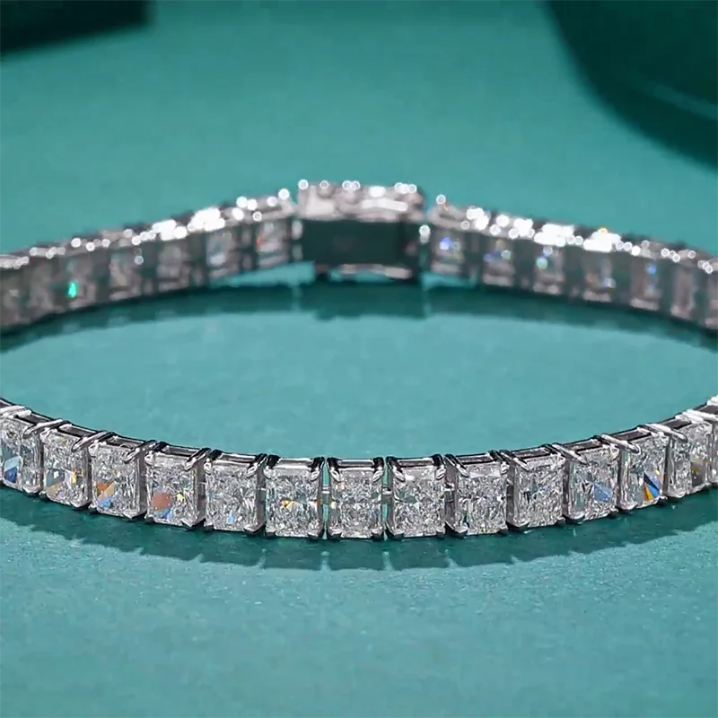 Diamond Tennis Bracelets. Radiant Cut - 3.5mm To 5mm. 14K White Gold.