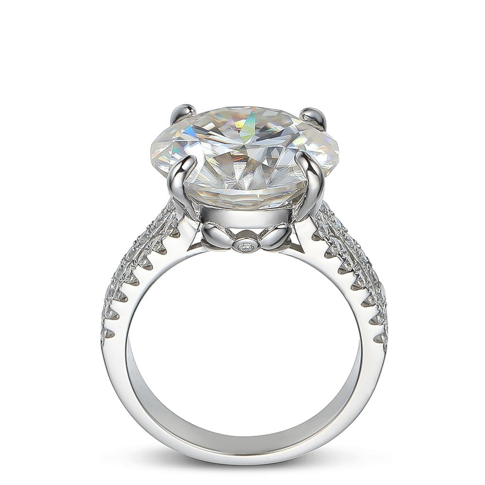 Luxury 10.0-Carat, Full Moissanite Engagement Rings. D VVS1.