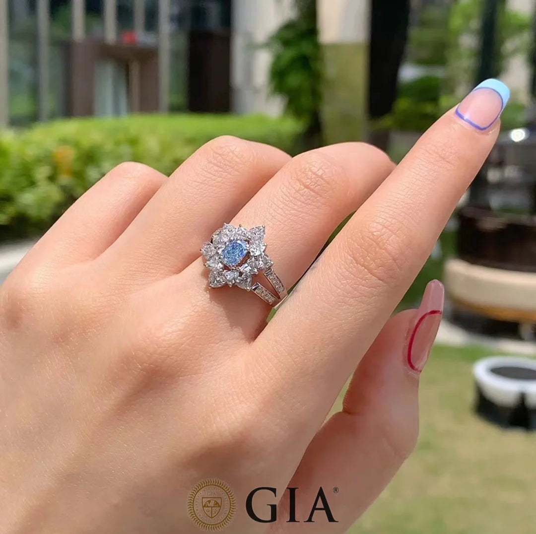 Bague fine gouttes zircons bleus Argent 925 - L'Atelier d'Amaya Bague fine gouttes zircons bleus Argent 925 - L'Atelier d'Amaya