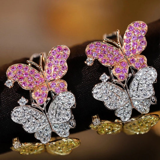 Elegant 1.35ct Diamond and Ruby Butterfly Ring - Timeless Beauty.