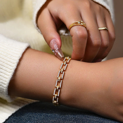 Moissanite Bracelet for Women. 18K Gold Plated Silver Jewelry.