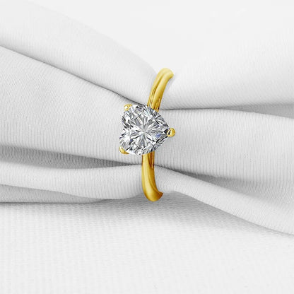 Heart-Shaped Moissanite Engagement Gold Rings. 10K Gold. 1.20 Carat.