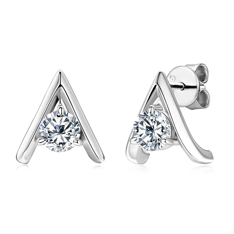 Elegant Moissanite Diamond Stud Earrings 0.50 Carat.
