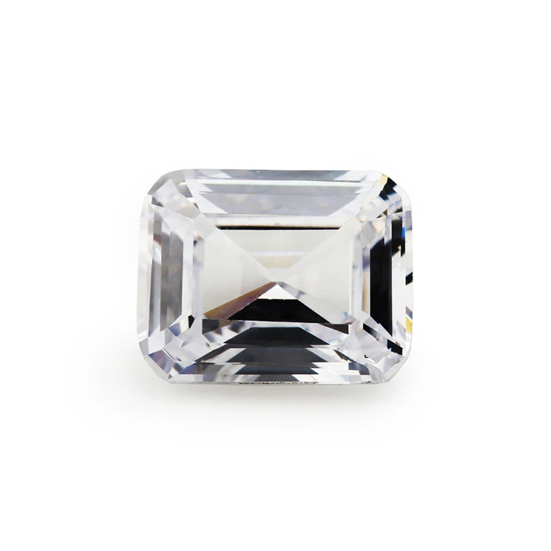 Moissanite taille émeraude en vrac 3x5~7x9mm. Vente en gros.