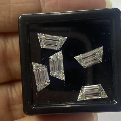 Trapezoid Shape Moissanite Gemstone. D VVS1.