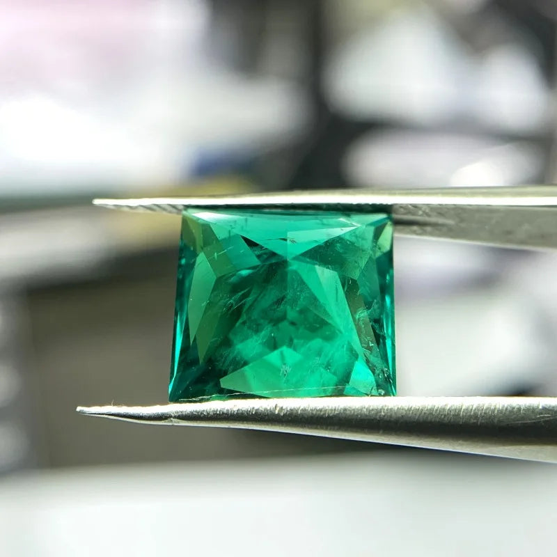 Loose Emerald Gemstones. Princess Cut. Lab-Grown Emerald. 5mm To 10mm.