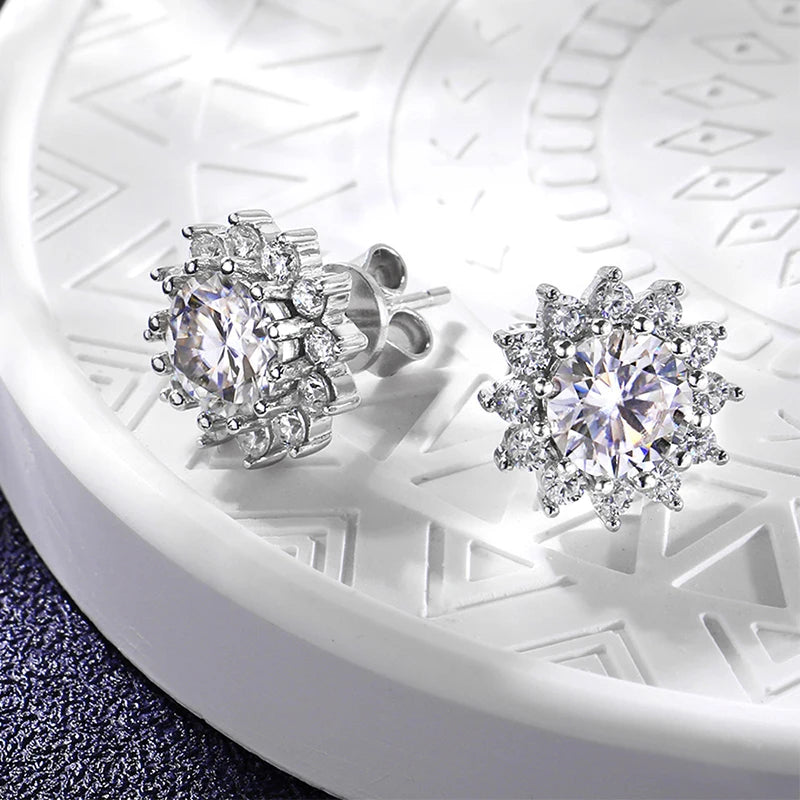 Certified Moissanite Stud Earrings. 1.0 - 2.0 Carat. D VVS1.