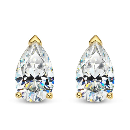 Pear Cut Moissanite Diamond Stud Earrings. 1.0 To 4.0 Carat With Certificates.