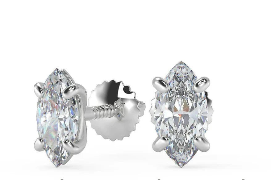 Marquise-Cut Diamond Earrings Lab-Grown Diamond 0.30 To 1.0 Carat.
